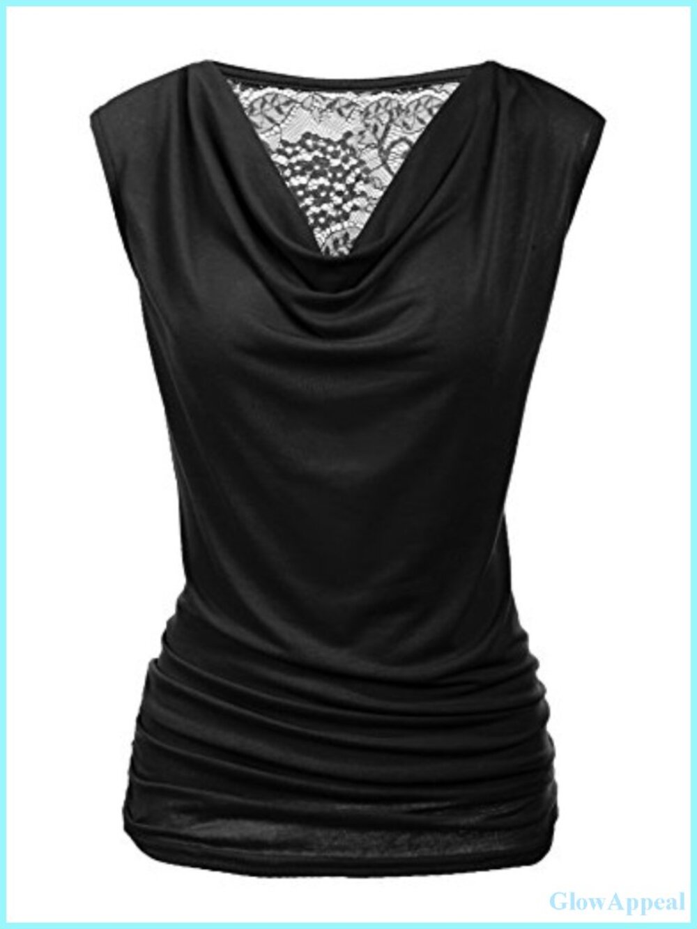 Women's Ruched Cowl Neck Tank Top Sleeveless Tunic Business Casual